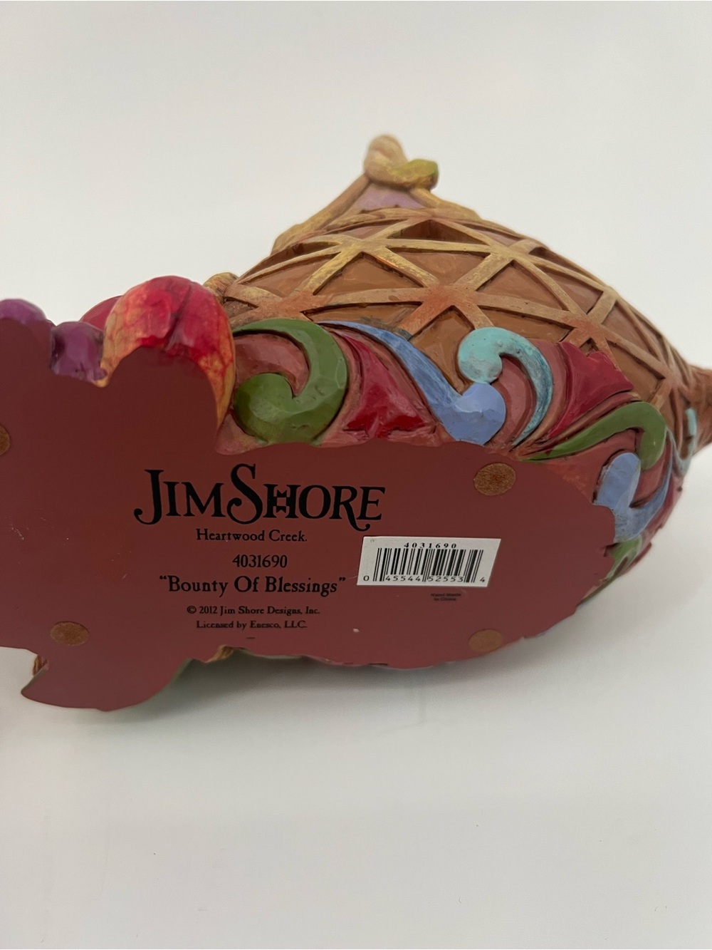 Jim Shore Hand-Painted Harvest Basket with Fall Themed Set of Eggs - Picture 5 of 6